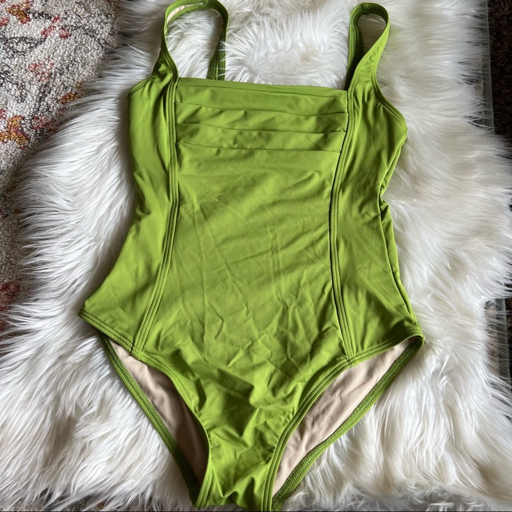 CALVIN KLEIN Square Neck one piece swimsuit pleated